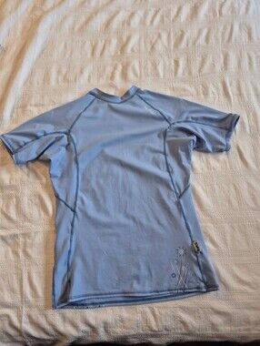 NRS Womens Large blue swim rash guard 50 UPF EUC